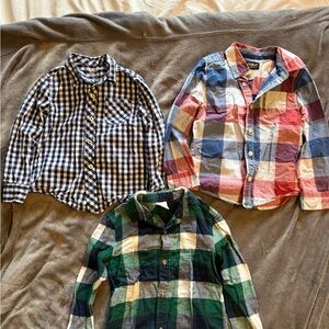 Plaid Button-Down Shirts for Kids - Blue, Red, Green